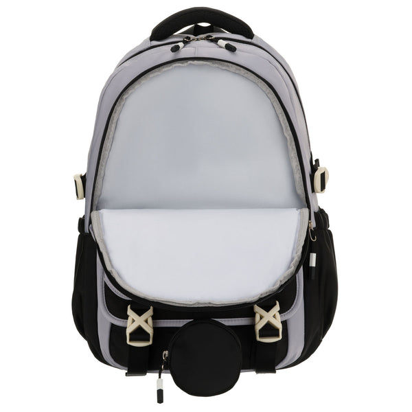 Vidēja izmēra unisex mugursoma Peterson, pelēkmelna