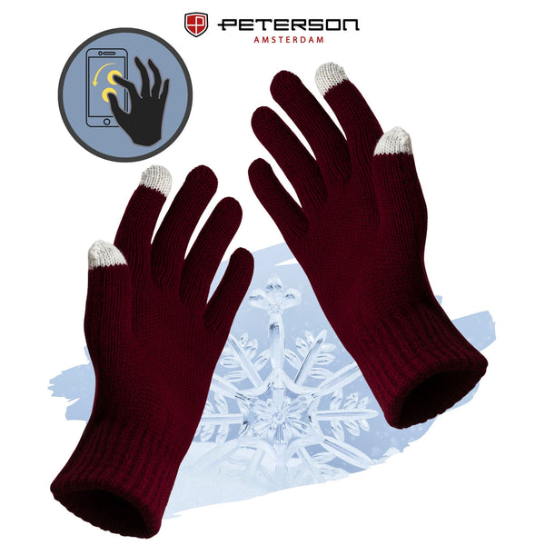 Cepure, cimdi un šalle sievietēm Peterson, bordo krāsā S12