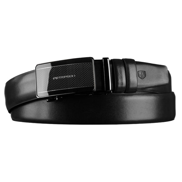Peterson dovanų rinkinys: juoda vyriška piniginė ir odinis diržas su automatine sagtimi