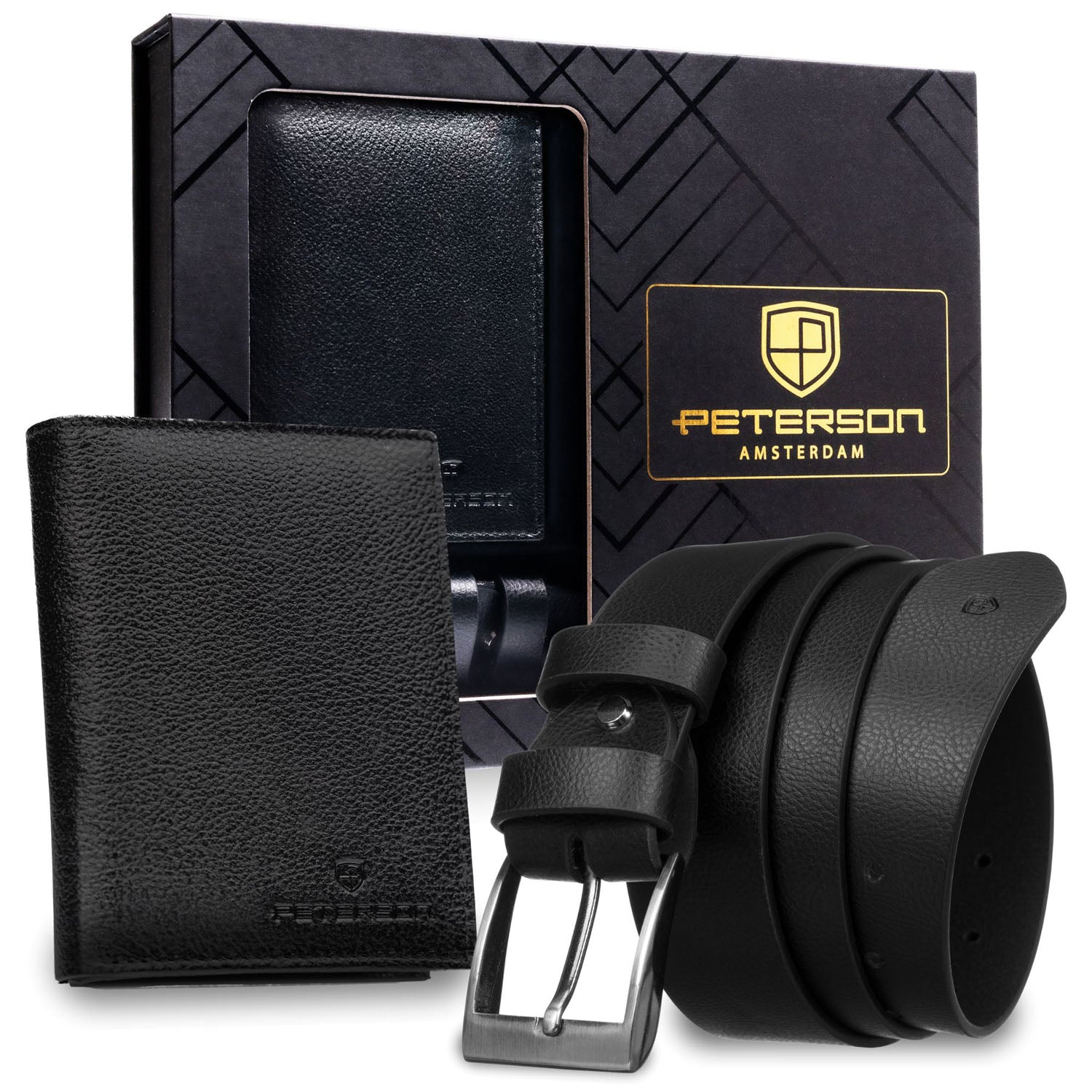 Dovanų rinkinys vyrams: piniginė su diržu Peterson N4