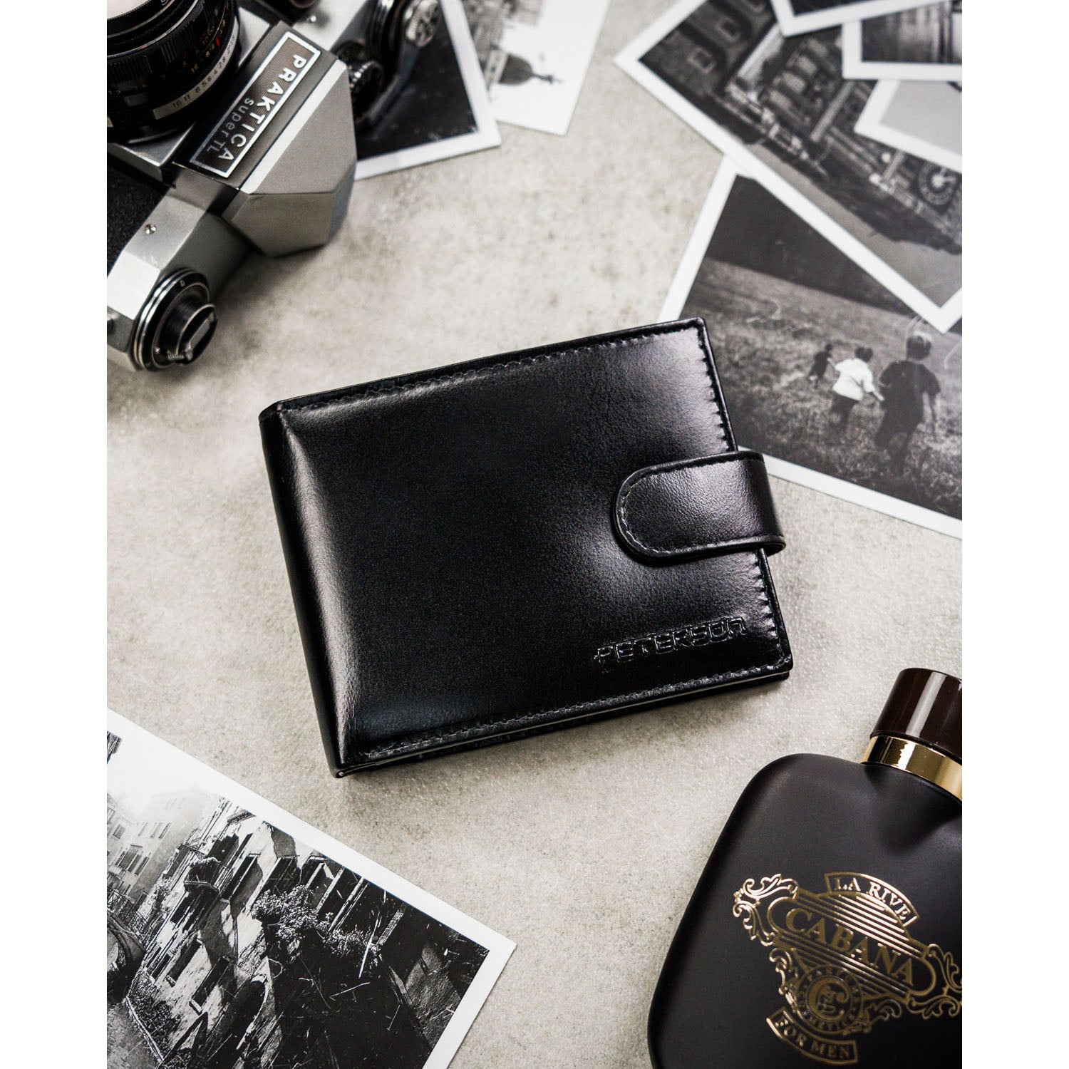 Dovanų rinkinys vyrams: piniginė su diržu Peterson N992L-TW