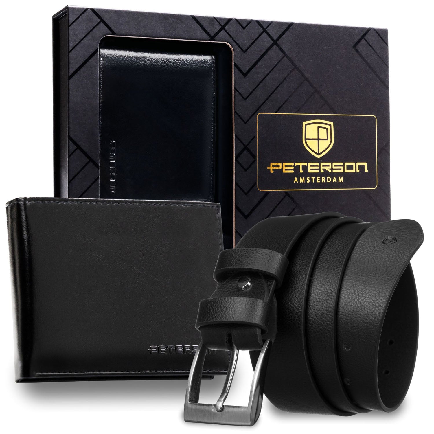 Dovanų rinkinys vyrams: piniginė su diržu Peterson N992