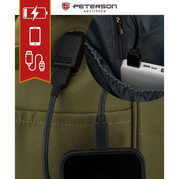 Sieviešu mugursoma Peterson, zaļa K52