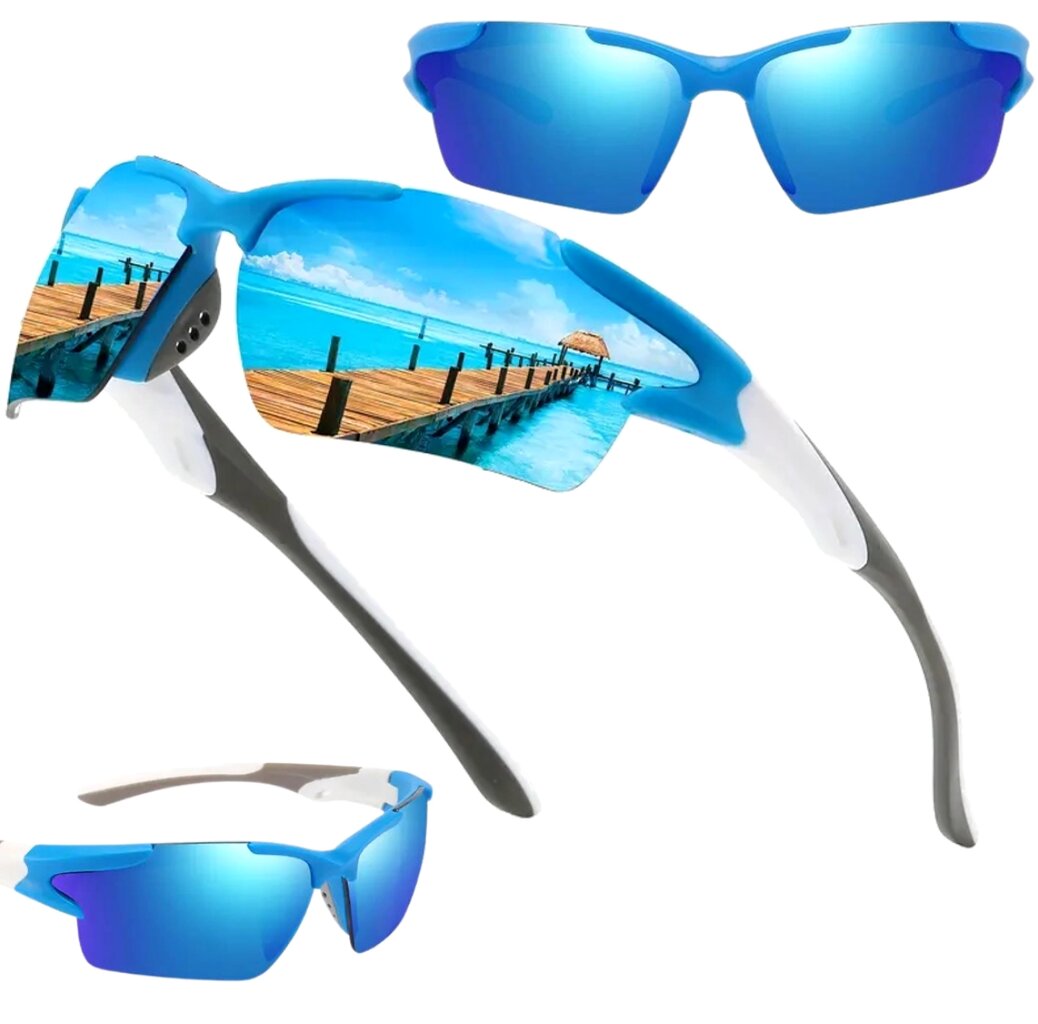 Polarizētas sporta saulesbrilles vīriešiem H17 zilas