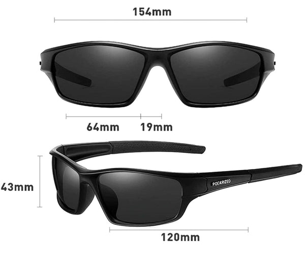 Polarizētas sporta saulesbrilles vīriešiem H25 melnas