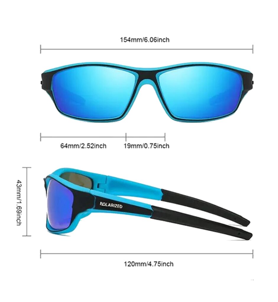 Polarizētas sporta saulesbrilles vīriešiem H25 zilas