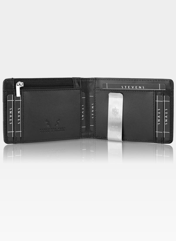 Vīriešu ādas maks Stevens Airtag BLK S187