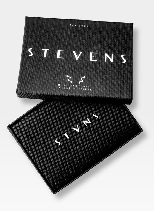 Vīriešu ādas maks Stevens Airtag BLK/BRN S186