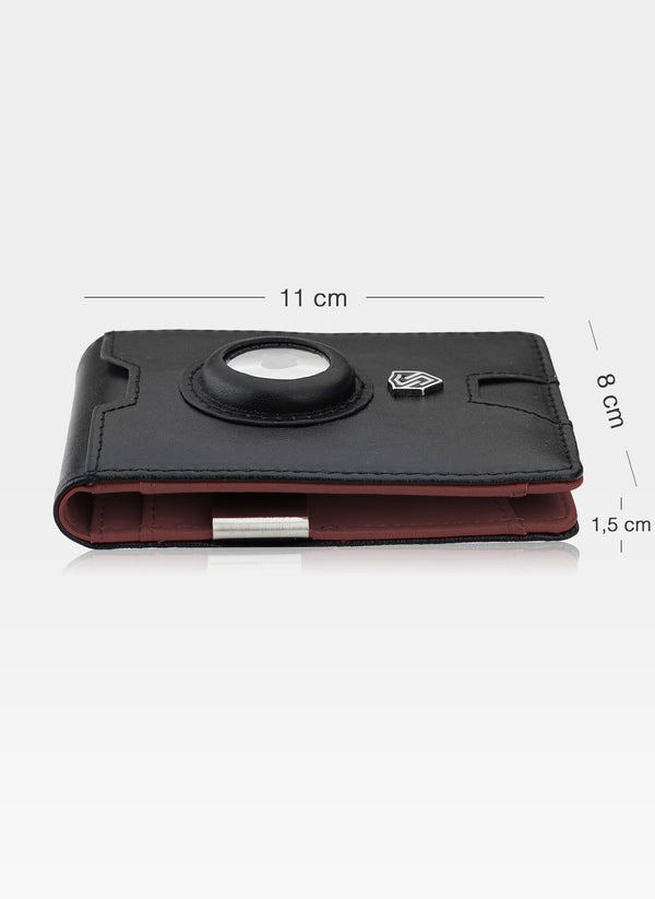 Vīriešu ādas maks Stevens Airtag BLK/BRN S186