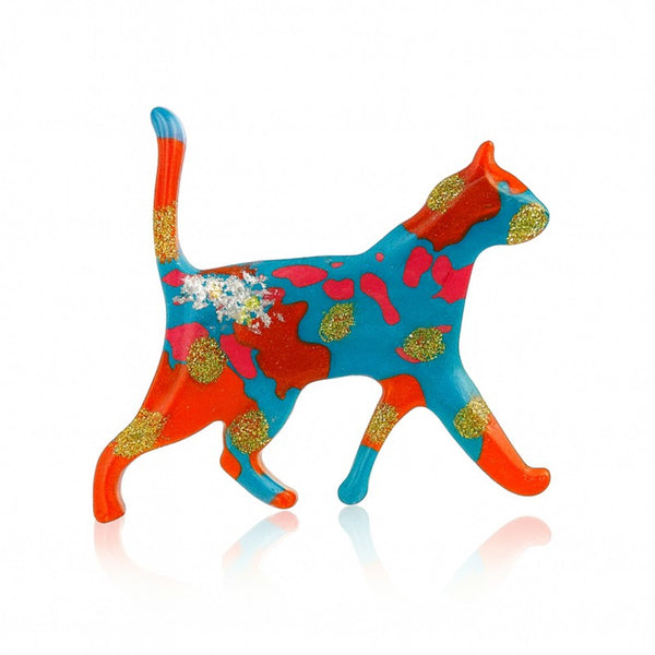 Dekoratīvā piespraude "Varavīksnes kaķēns" (BZ217)