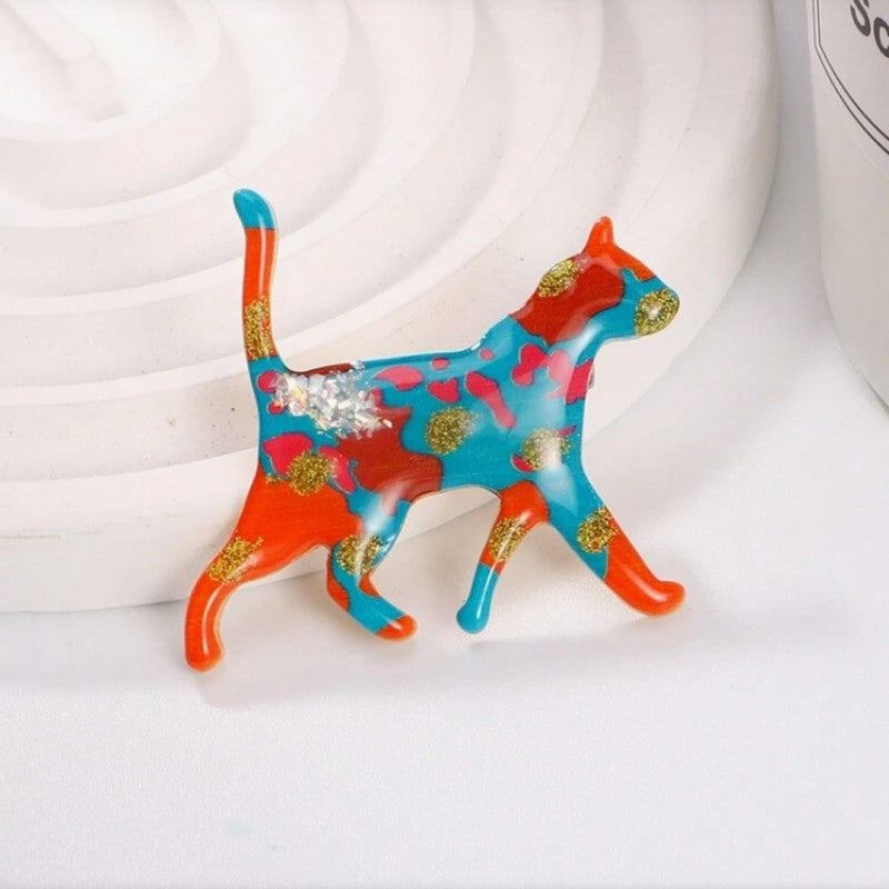 Dekoratīvā piespraude "Varavīksnes kaķēns" (BZ217)