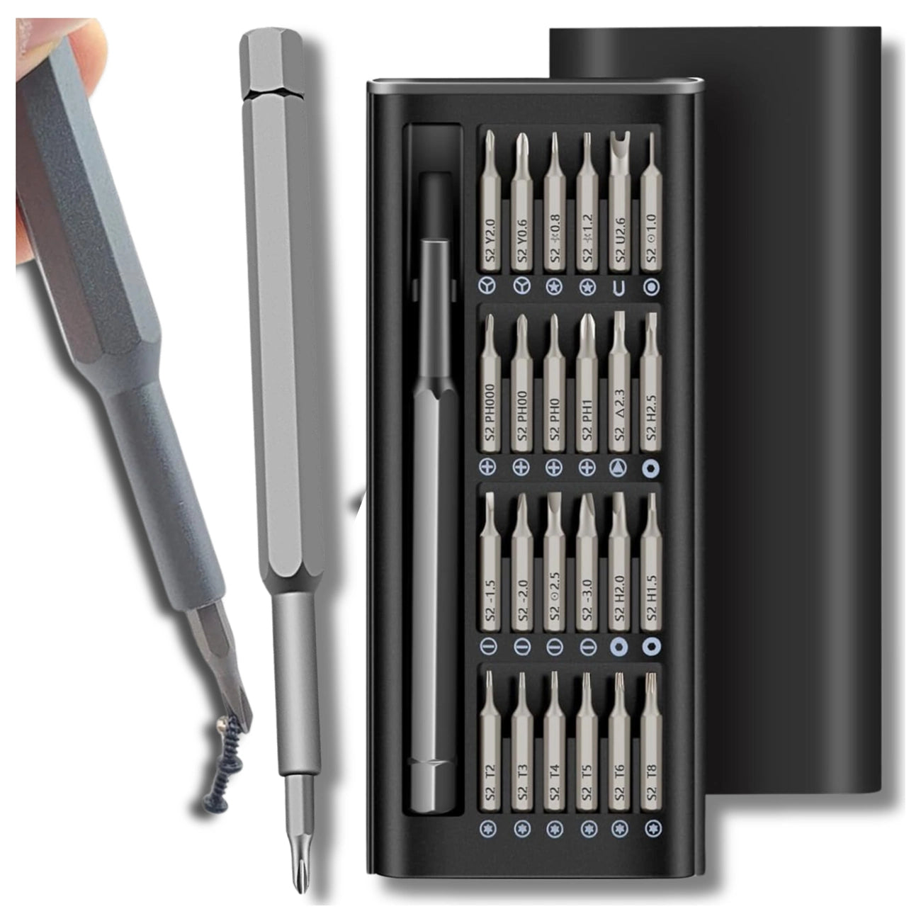 Precīzijas skrūvgrieži 25v1, koferis, TORX uzgaļi