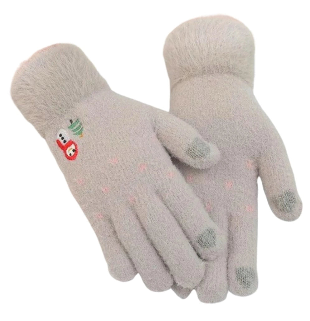 Bērnu ziemas cimdi meitenēm FD105 pelēki
