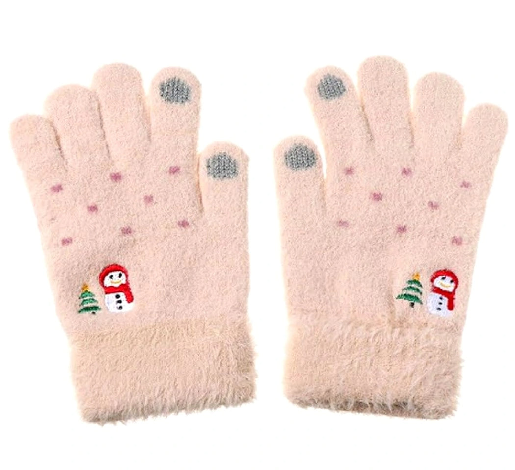 Bērnu ziemas cimdi meitenēm FD105 rozā