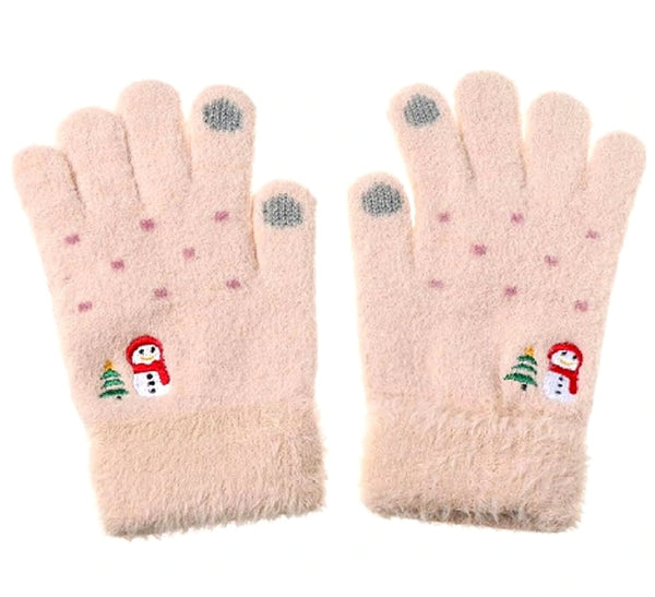 Bērnu ziemas cimdi meitenēm FD105 rozā