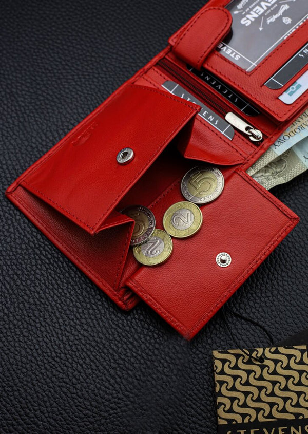 Vīriešu īstas ādas maks Stevens Z02/BR-325-R, RFID aizsardzība 