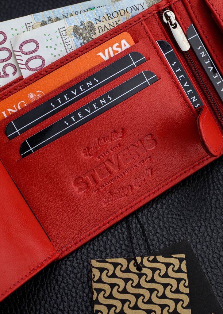 Vīriešu īstas ādas maks Stevens Z02/BR-325-R, RFID aizsardzība 