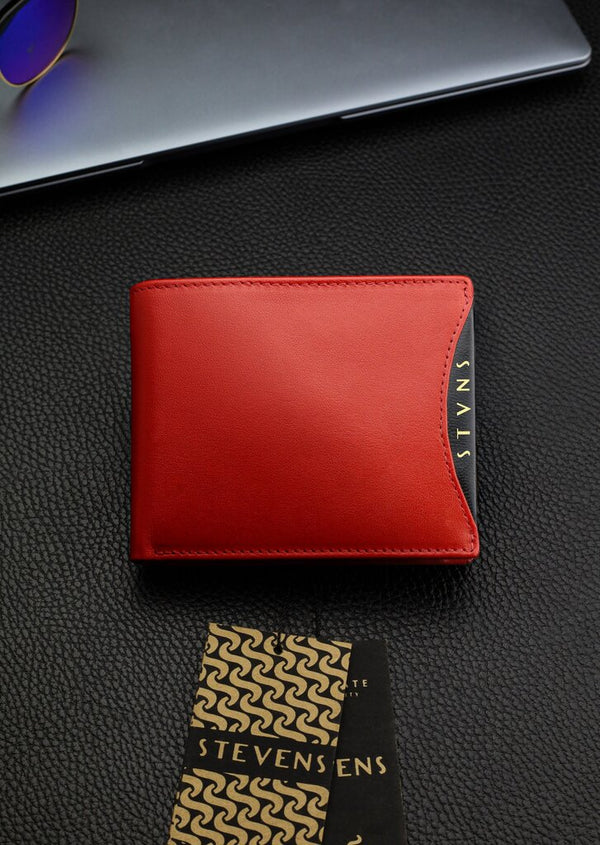 Vīriešu īstas ādas maks Stevens Z02/BR-325-R, RFID aizsardzība 