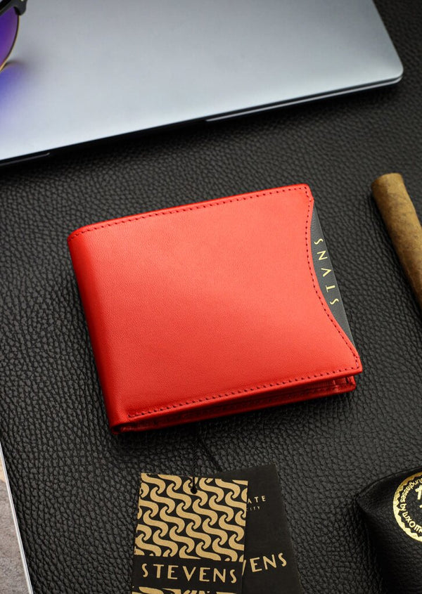 Vīriešu īstas ādas maks Stevens Z02/BR-325-R, RFID aizsardzība 