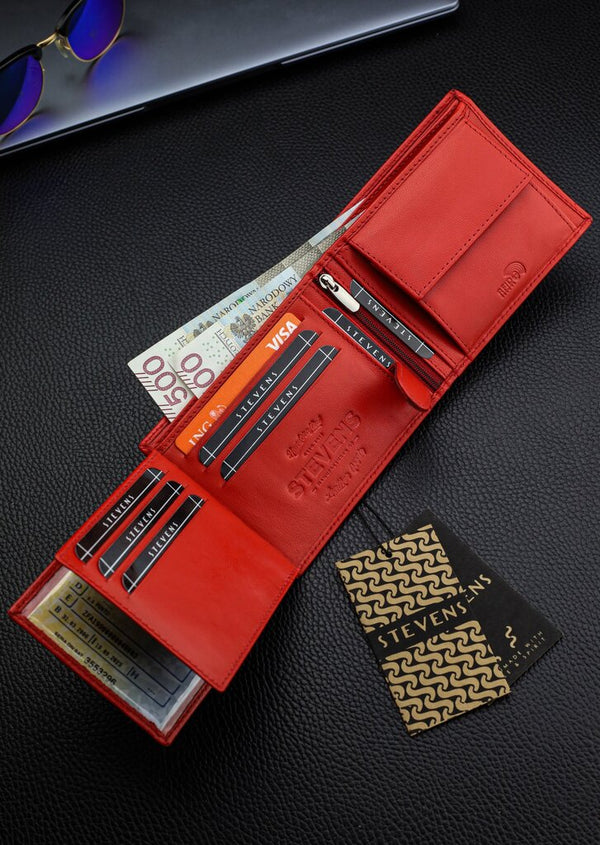 Vīriešu īstas ādas maks Stevens Z02/BR-325-R, RFID aizsardzība 