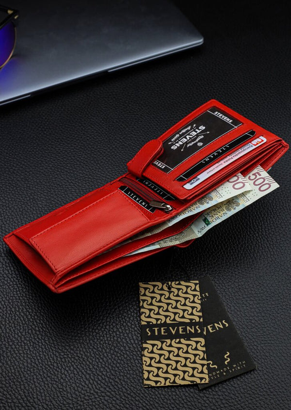 Vīriešu īstas ādas maks Stevens Z02/BR-325-R, RFID aizsardzība 