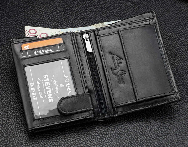 Vīriešu īstas ādas maks Stevens Z05-326-R, RFID aizsardzība 
