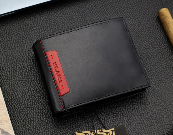 Vīriešu īstas ādas maks Stevens Z05-8888-R, RFID aizsardzība 