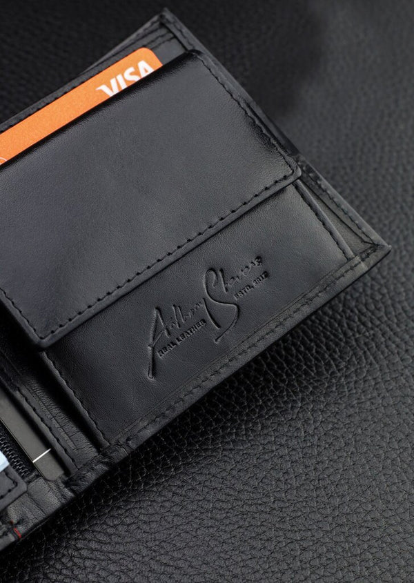 Vīriešu īstas ādas maks Stevens Z05-8888-R, RFID aizsardzība 