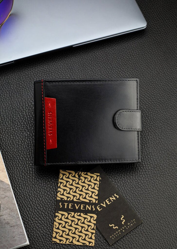 Vīriešu īstas ādas maks Stevens Z05-8888A-R, RFID aizsardzība 