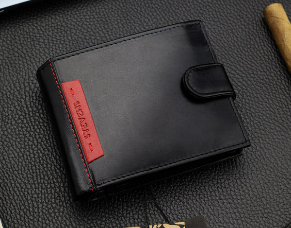 Vīriešu īstas ādas maks Stevens Z05-8888A-R, RFID aizsardzība 