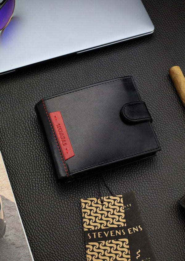 Vīriešu īstas ādas maks Stevens Z05-8888A-R, RFID aizsardzība 