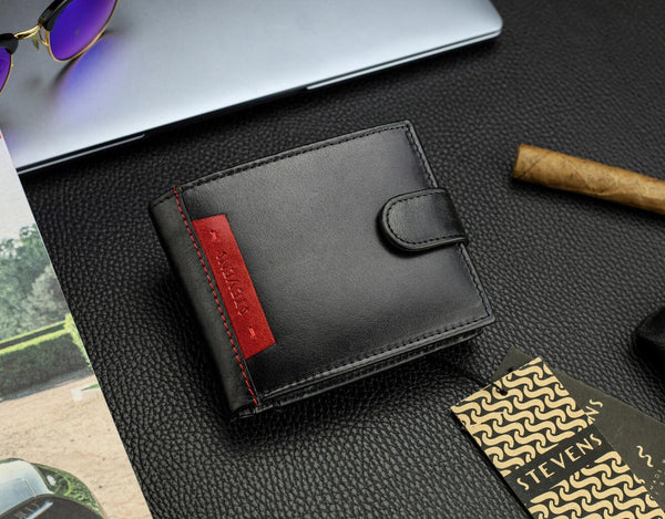 Vīriešu īstas ādas maks Stevens Z05-8888A-R, RFID aizsardzība 