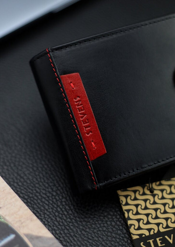 Vīriešu īstas ādas maks Stevens Z05-8888A-R, RFID aizsardzība 