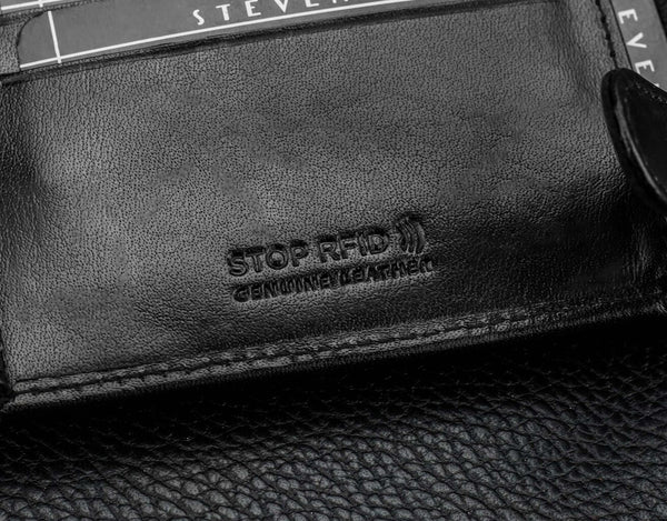Vīriešu īstas ādas maks Stevens Z06-325-R, RFID aizsardzība 