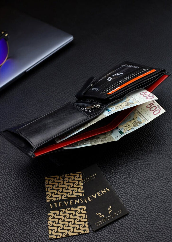 Vīriešu īstas ādas maks Stevens Z06-325-R, RFID aizsardzība 