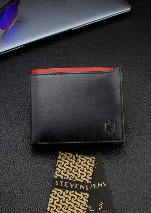 Vīriešu īstas ādas maks Stevens Z06-325-R, RFID aizsardzība 