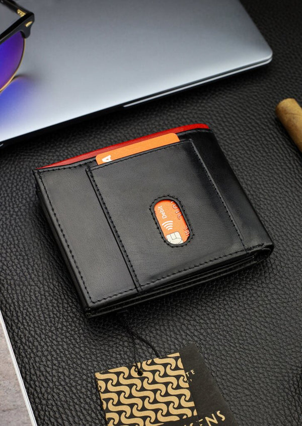 Vīriešu īstas ādas maks Stevens Z06-325-R, RFID aizsardzība 