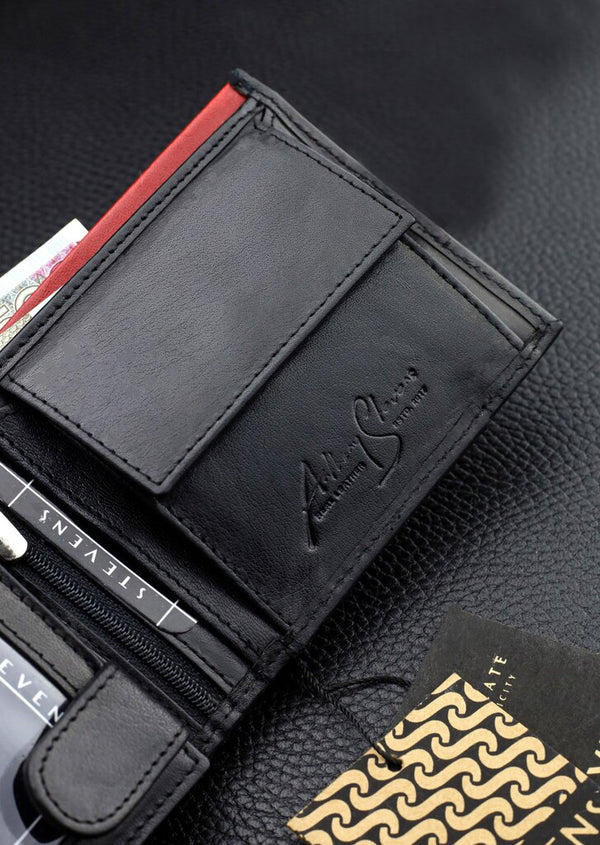 Vīriešu īstas ādas maks Stevens Z06-325-R, RFID aizsardzība 