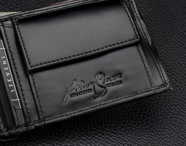 Vīriešu īstas ādas maks Stevens Z06-325-R, RFID aizsardzība 