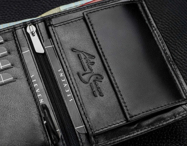 Vīriešu īstas ādas maks Stevens Z06-326-R, RFID aizsardzība 