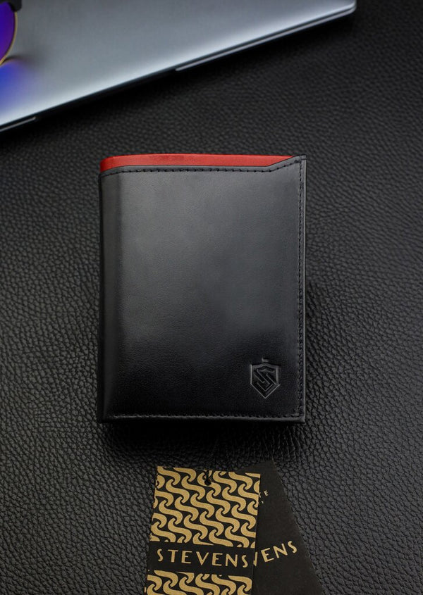 Vīriešu īstas ādas maks Stevens Z06-326-R, RFID aizsardzība 