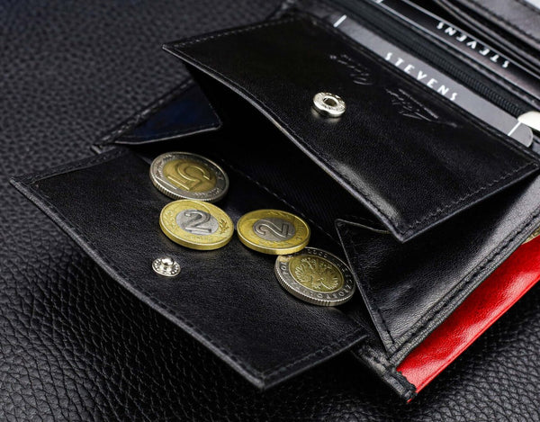 Vīriešu īstas ādas maks Stevens Z06-326-R, RFID aizsardzība 