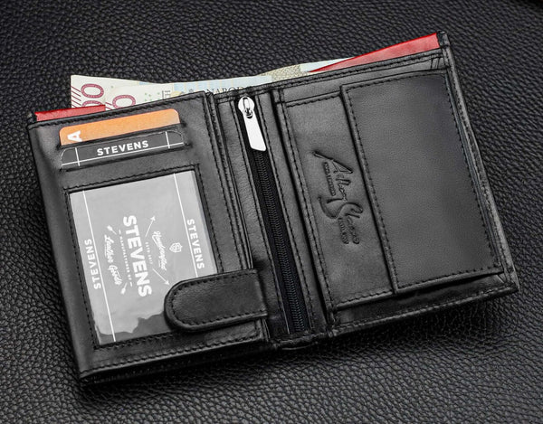 Vīriešu īstas ādas maks Stevens Z06-326-R, RFID aizsardzība 
