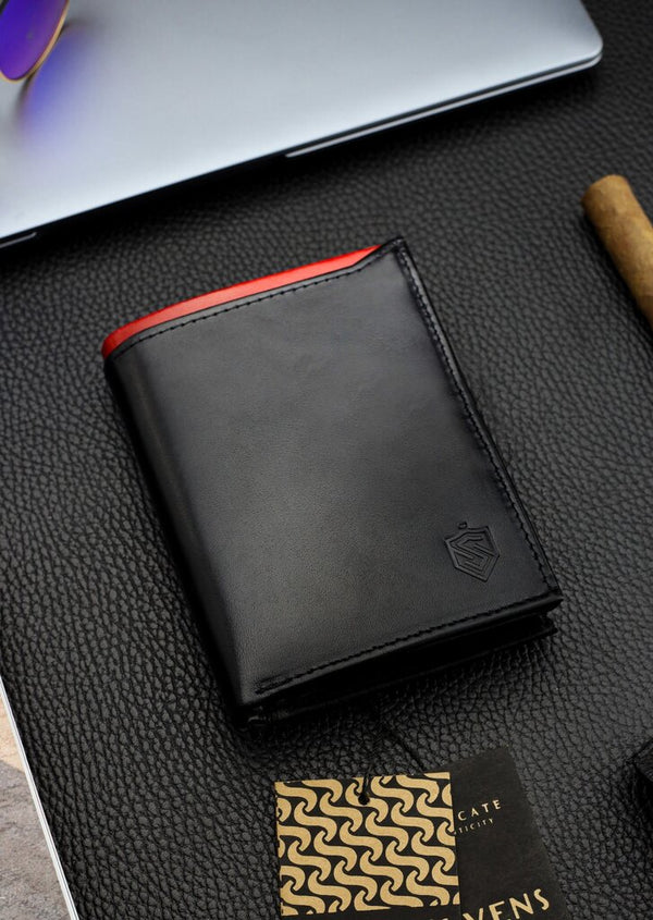 Vīriešu īstas ādas maks Stevens Z06-326-R, RFID aizsardzība 