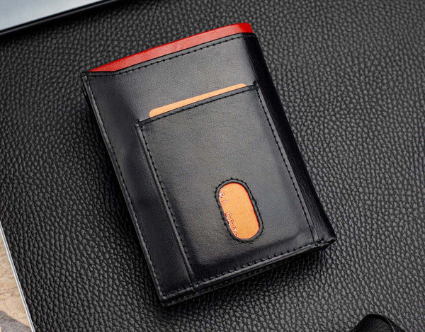 Vīriešu īstas ādas maks Stevens Z06-326-R, RFID aizsardzība 