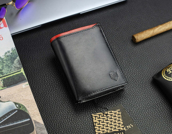 Vīriešu īstas ādas maks Stevens Z06-326-R, RFID aizsardzība 