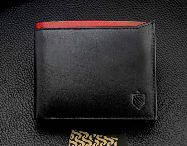 Vīriešu īstas ādas maks Stevens Z06-8888-R, RFID aizsardzība 