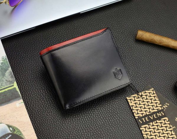 Vīriešu īstas ādas maks Stevens Z06-8888-R, RFID aizsardzība 