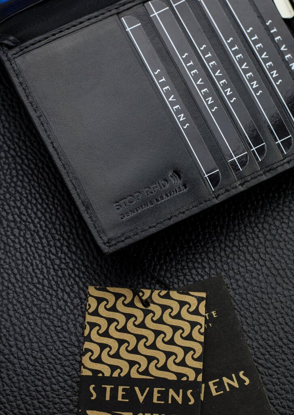 Vīriešu īstas ādas maks Stevens Z06-8888-R, RFID aizsardzība 
