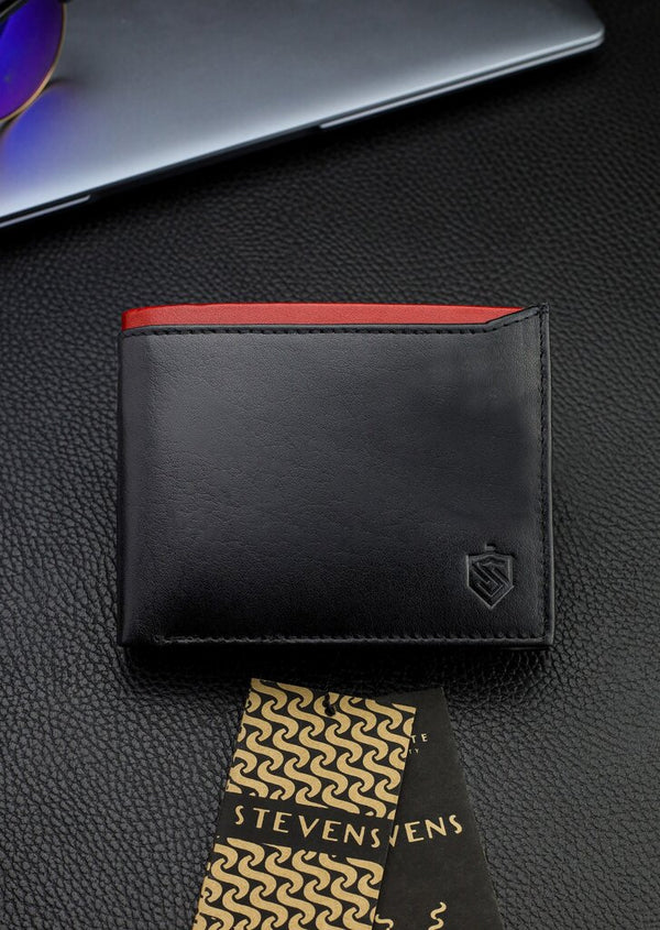 Vīriešu īstas ādas maks Stevens Z06-8888-R, RFID aizsardzība 